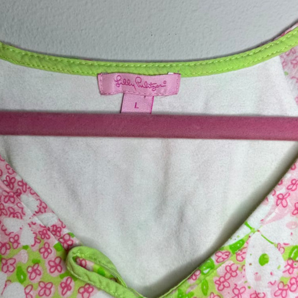 Lily Pulitzer Pink & Green Floral Dress Size Large - Picture 5 of 9